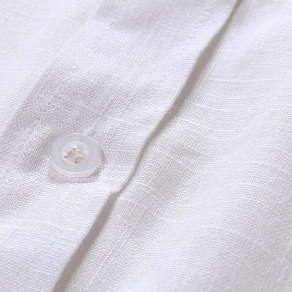 Casual White Men's Button Up Shirt - Picture 5 of 6
